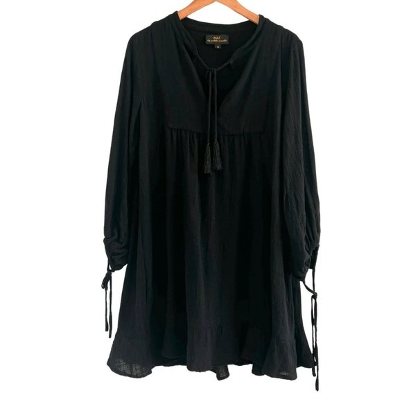 Nat by Natalie Martin Black Oversized Fit Tent/Peasant Sasha Dress, Sz S - Picture 2 of 10